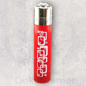 Retro Muster Rot Clipper Feuerzeug 